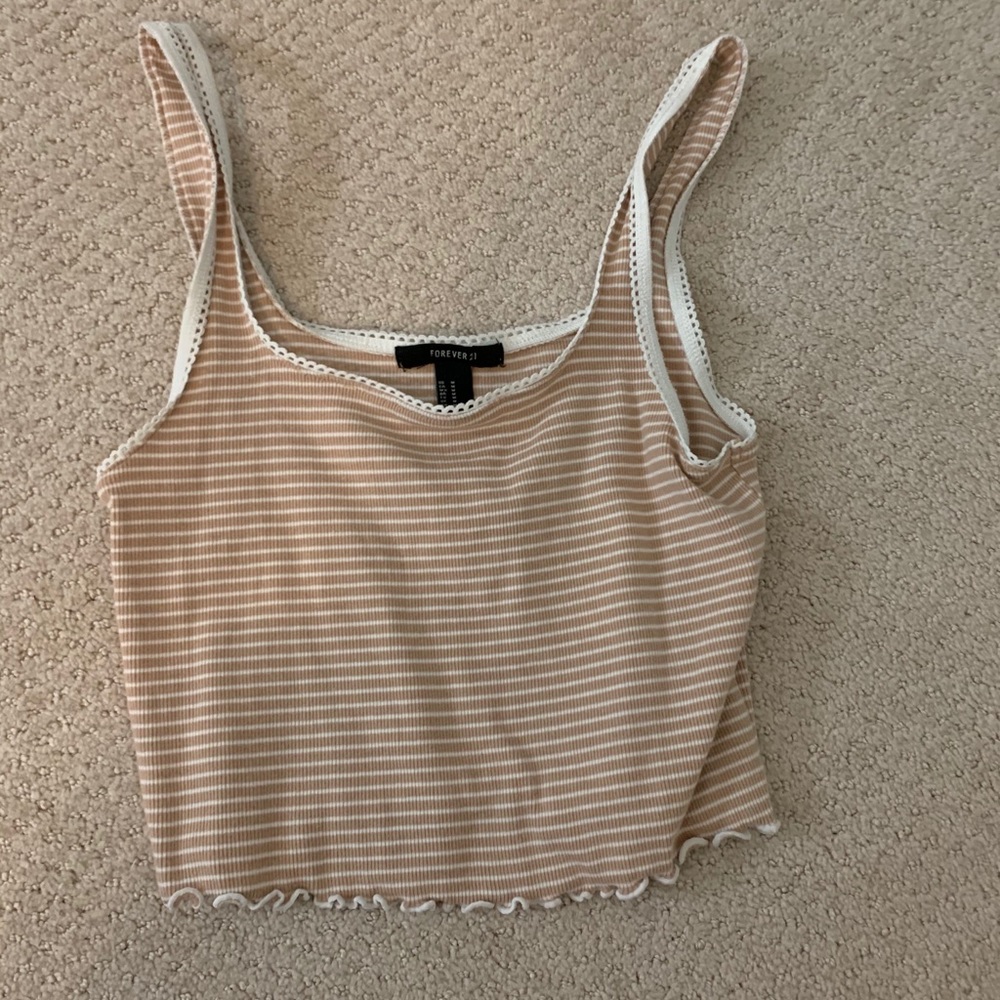 Striped tank w floral design